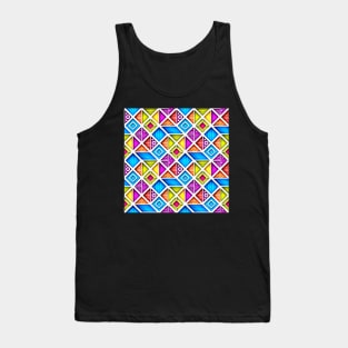 3d Colorful Geometric Pattern, Crazy Design Tank Top